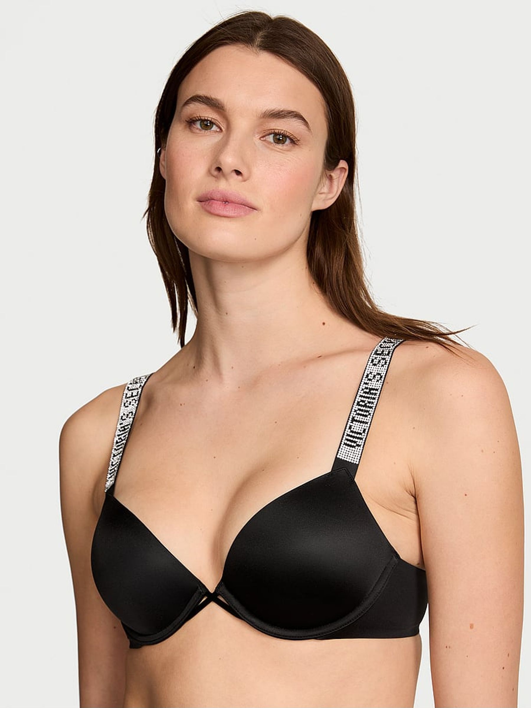 Black Push Up Shine Strap Bra (AC9003) | €68