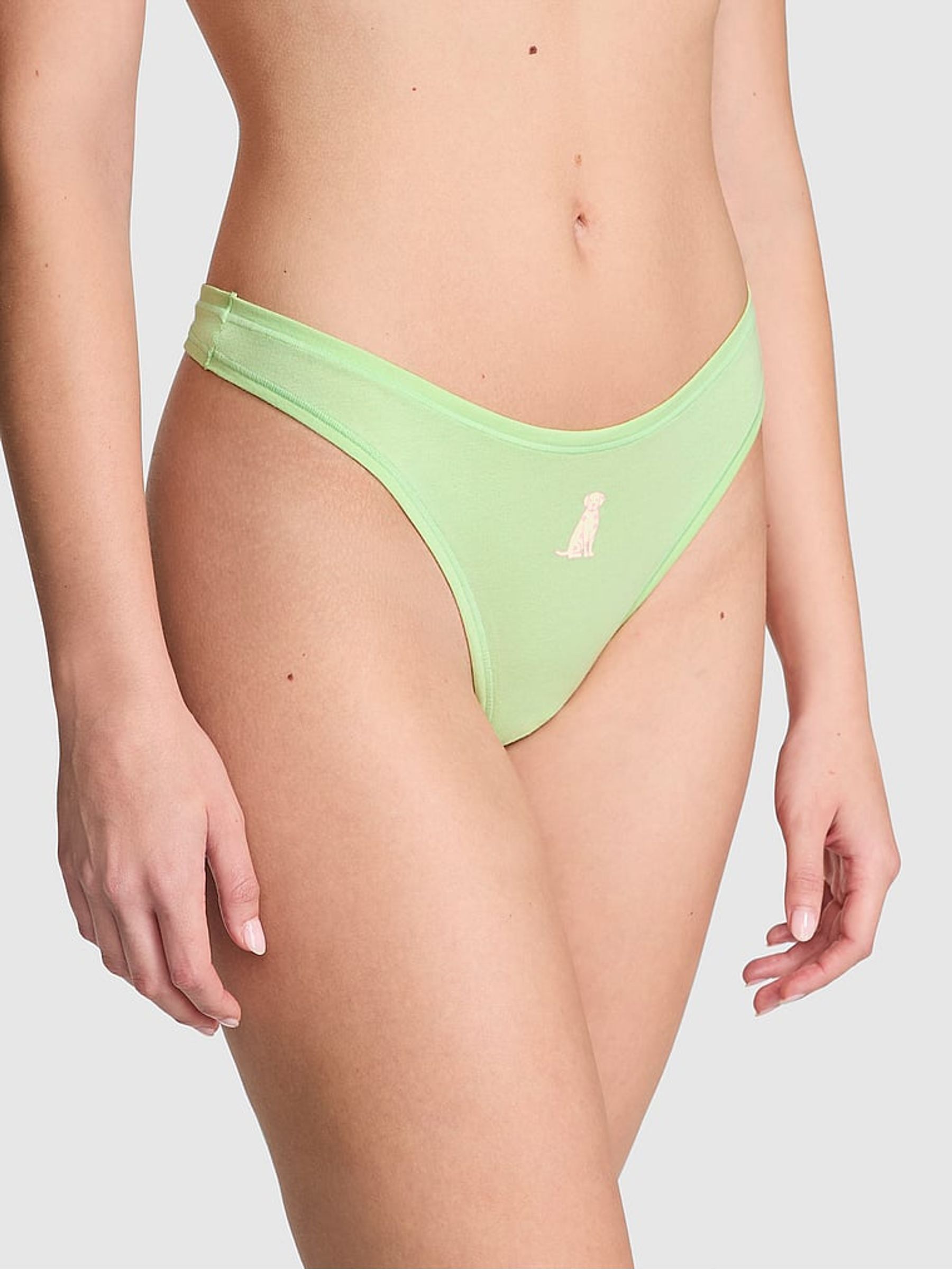 Pale Petal Green Thong Cotton Knickers (AC9005) | €10.50