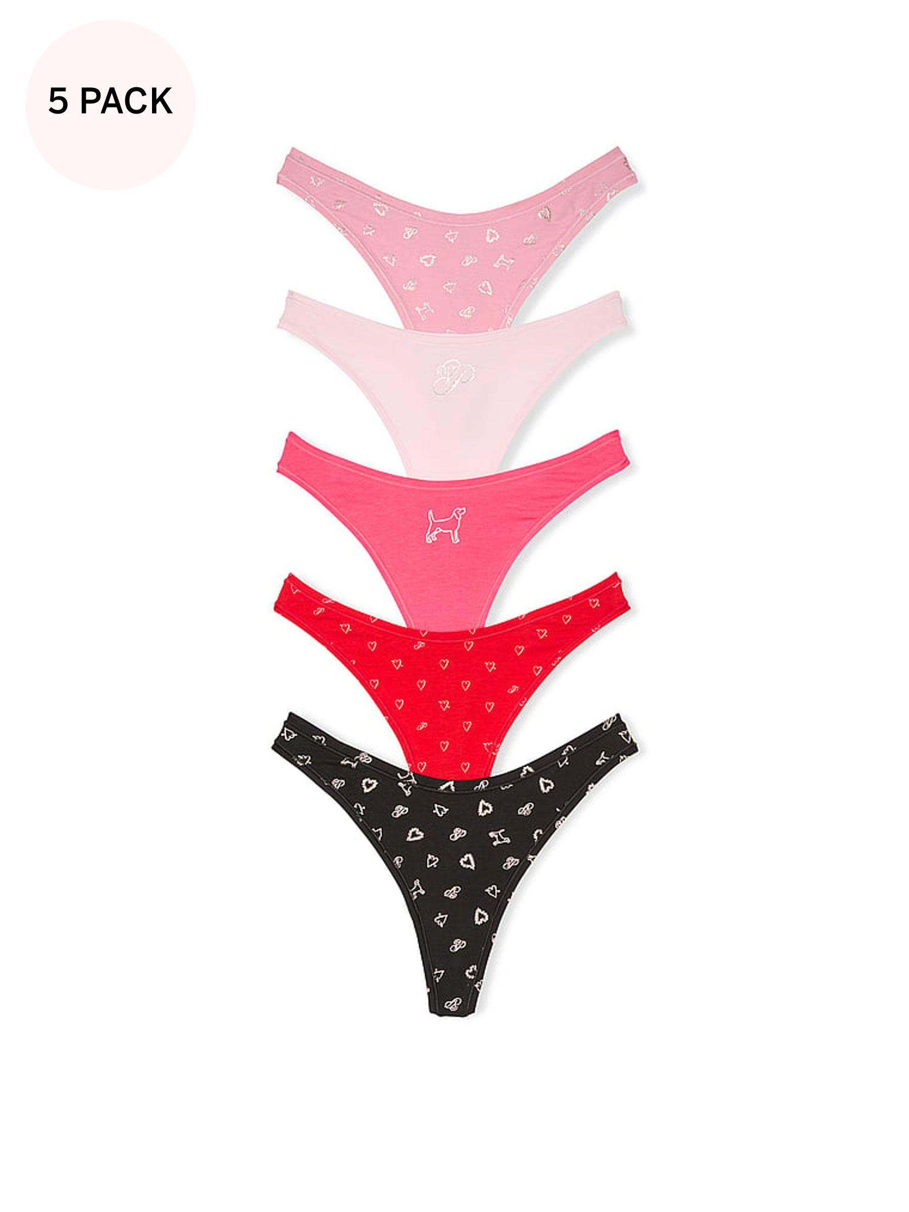 Pink/Red/Black Thong 5 Pack Knickers (AC9006) | €31