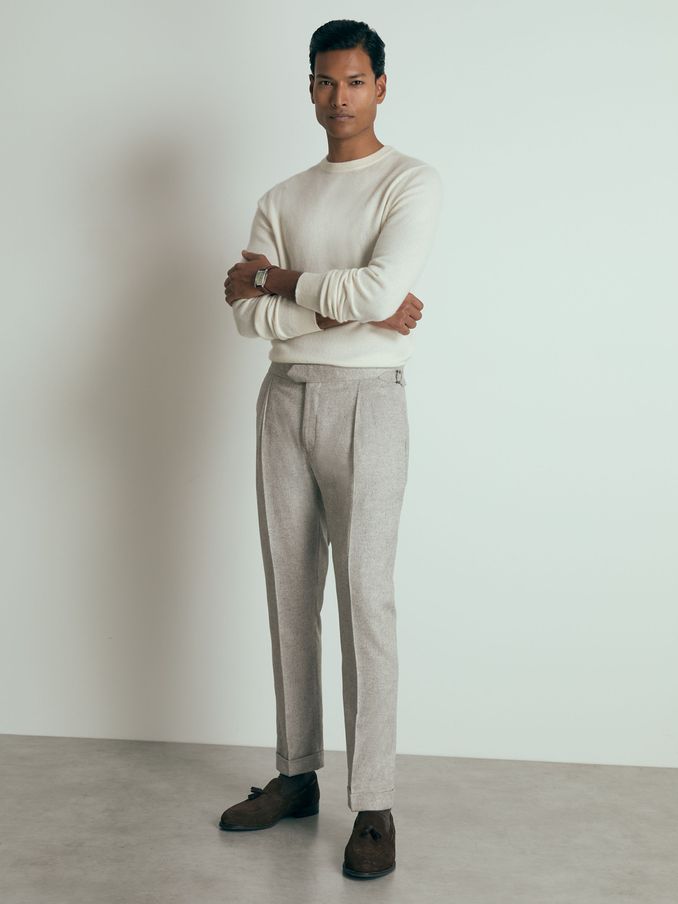 Atelier Tapered Wool Suit Trousers in Grey Melange (AC9312) | €297