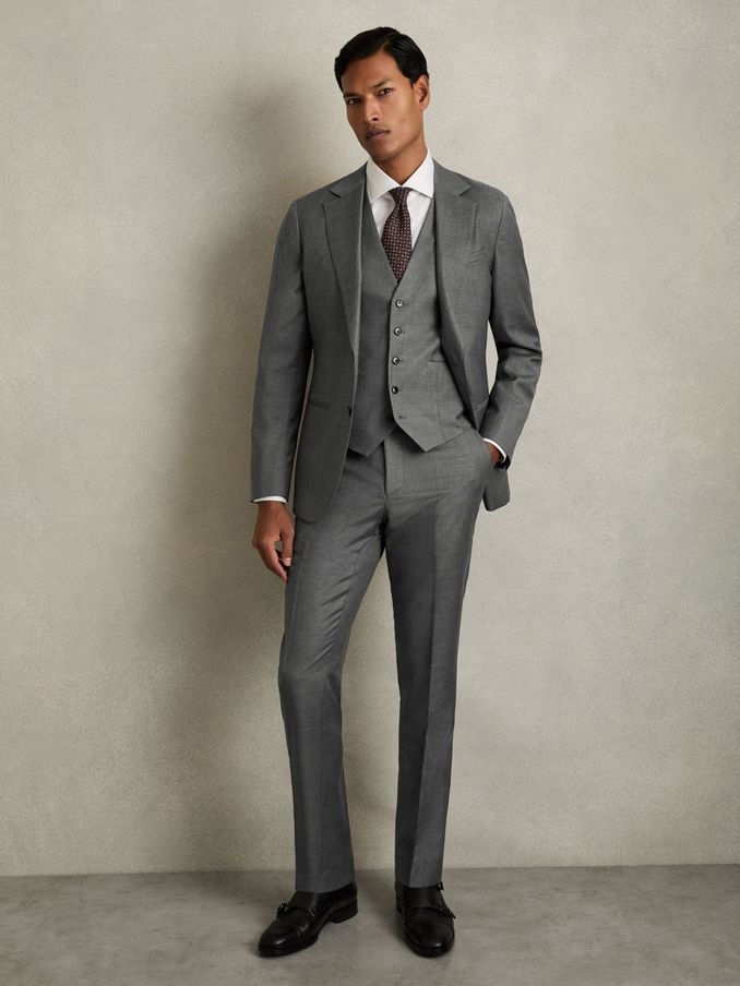 Slim-Fit Wool Suit Waistcoat in Grey (AC9327) | US$190