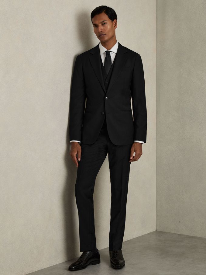 Slim-Fit Wool Suit Trousers in Black (AC9333) | €170