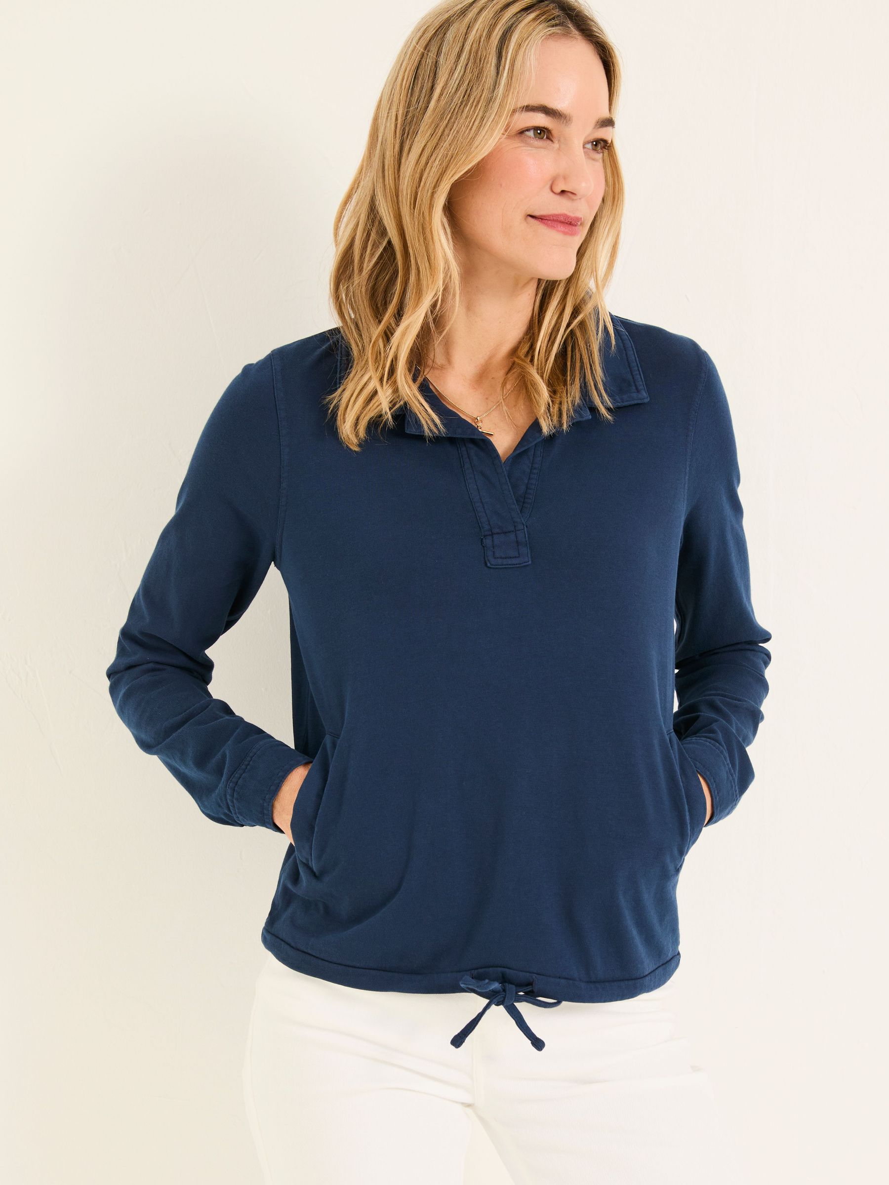 Jess Navy Popover Jersey Shirt (AD3737) | $64