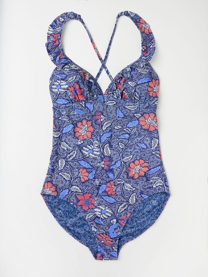 Fleur Dark Blue Detail Floral Swimsuit (AD3762) | €59