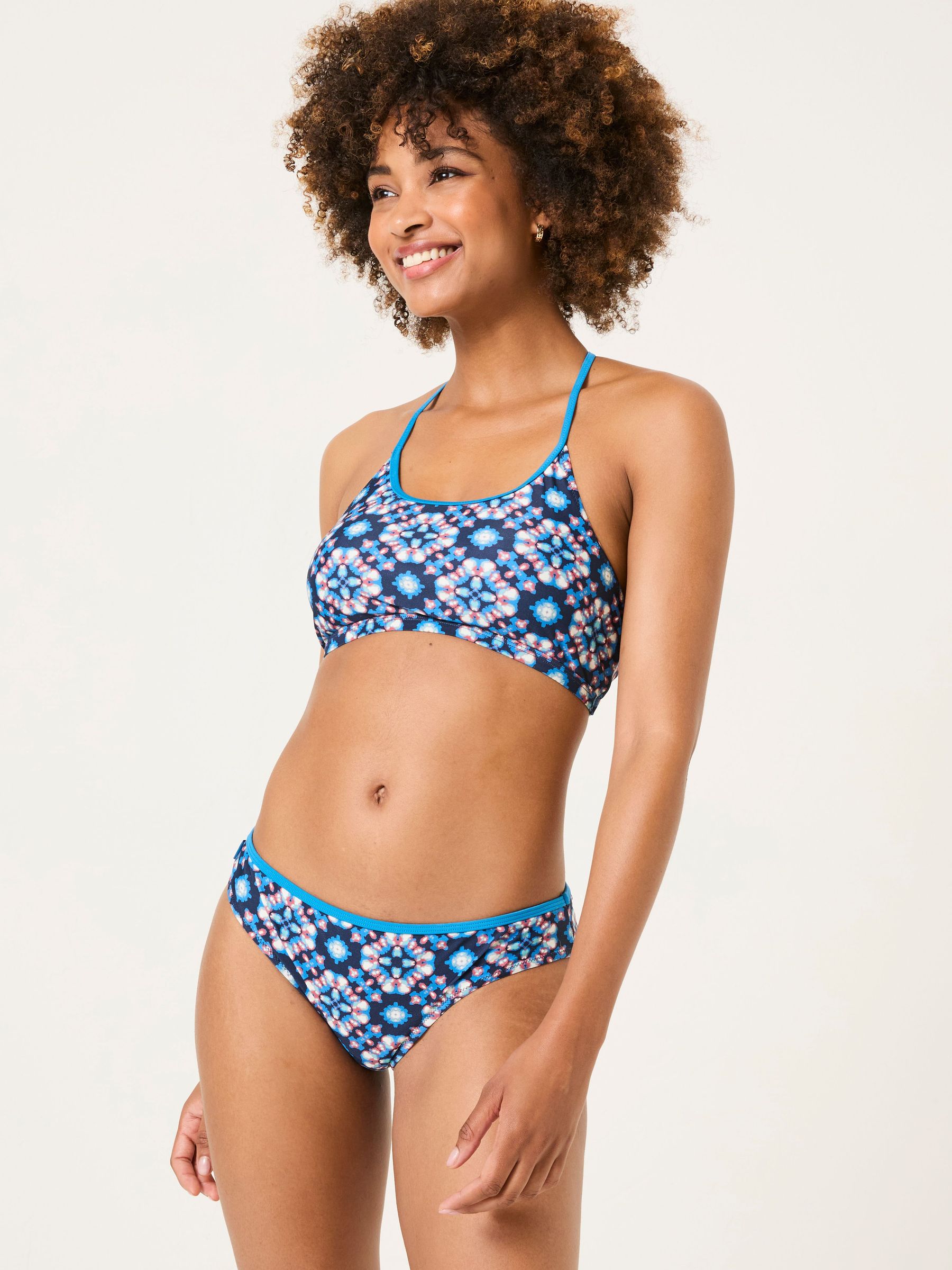 Batik Bright Blue Geo Bikini Bottoms (AD3782) | $38