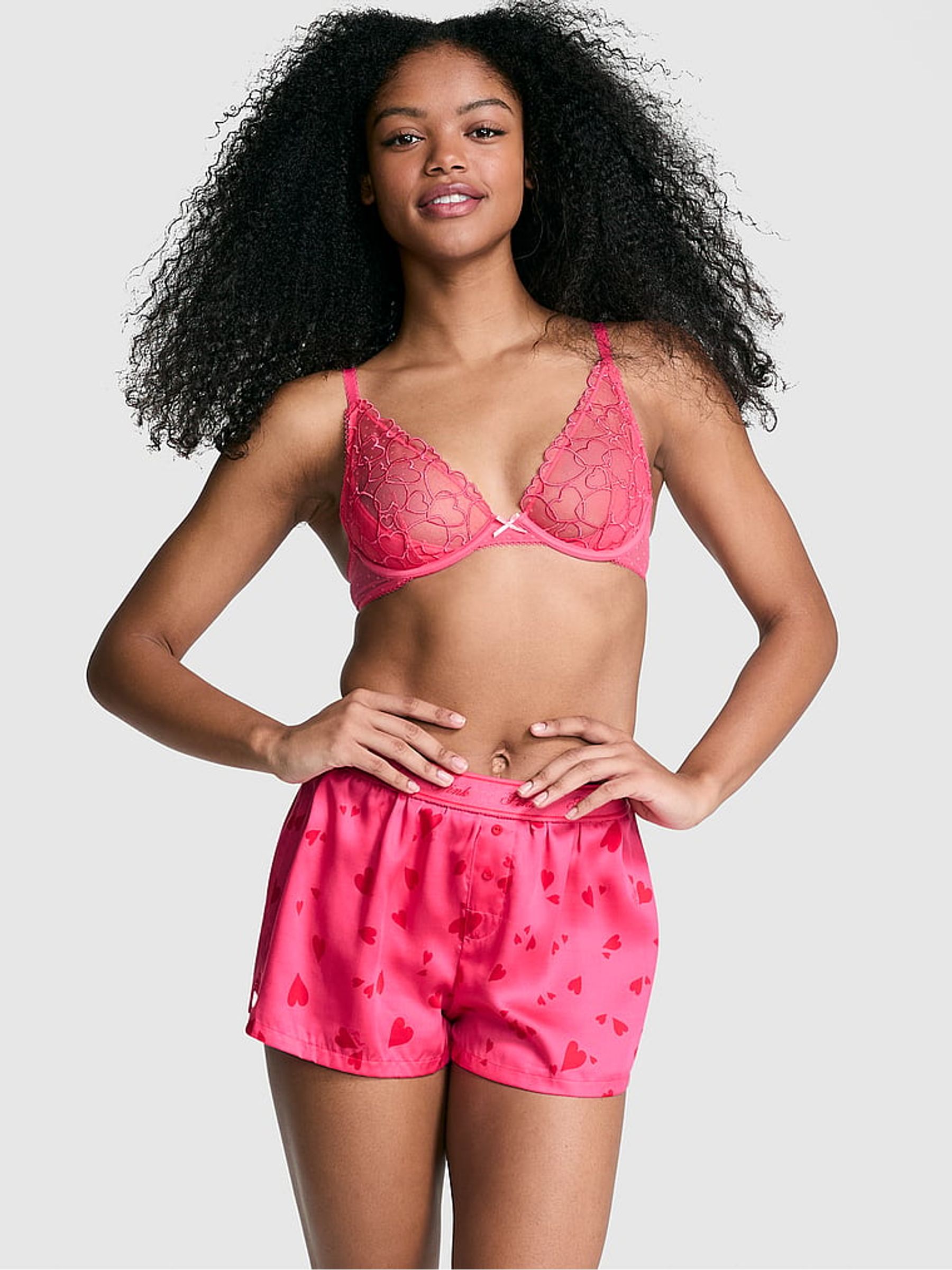Double Bubble Pink Heart Short Pyjama Bottoms (AD4227) | €29