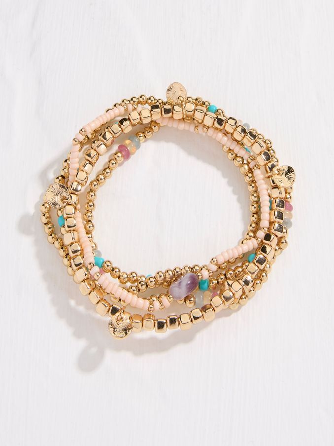 Gold Tone Stretch Stack Bracelet (AD4932) | €19