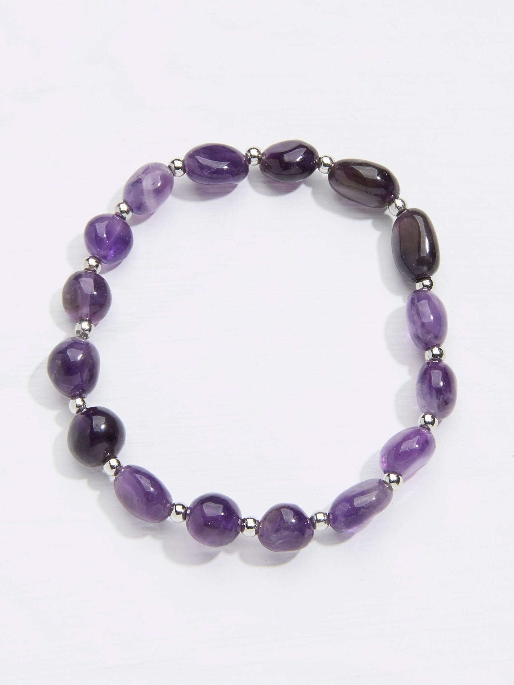 Purple Amethyst Gemstone Stretch Bracelet (AD4940) | €13.50