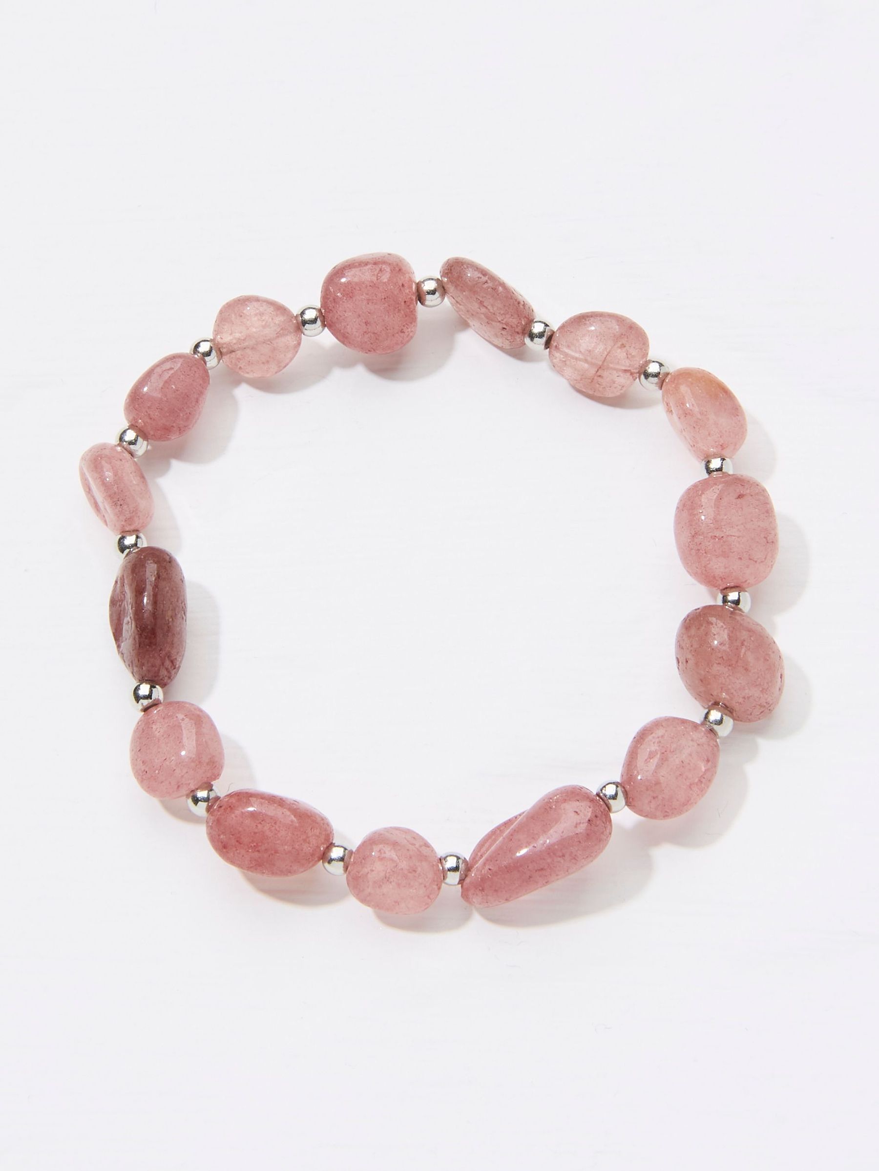Pink Strawberry Quartz Stretch Bracelet (AD4941) | €13.50