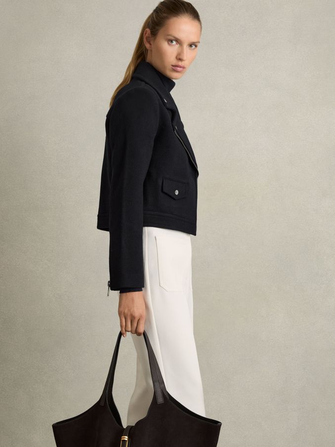 Wol-Blend Bikerjack in marine (AD5014) | € 196