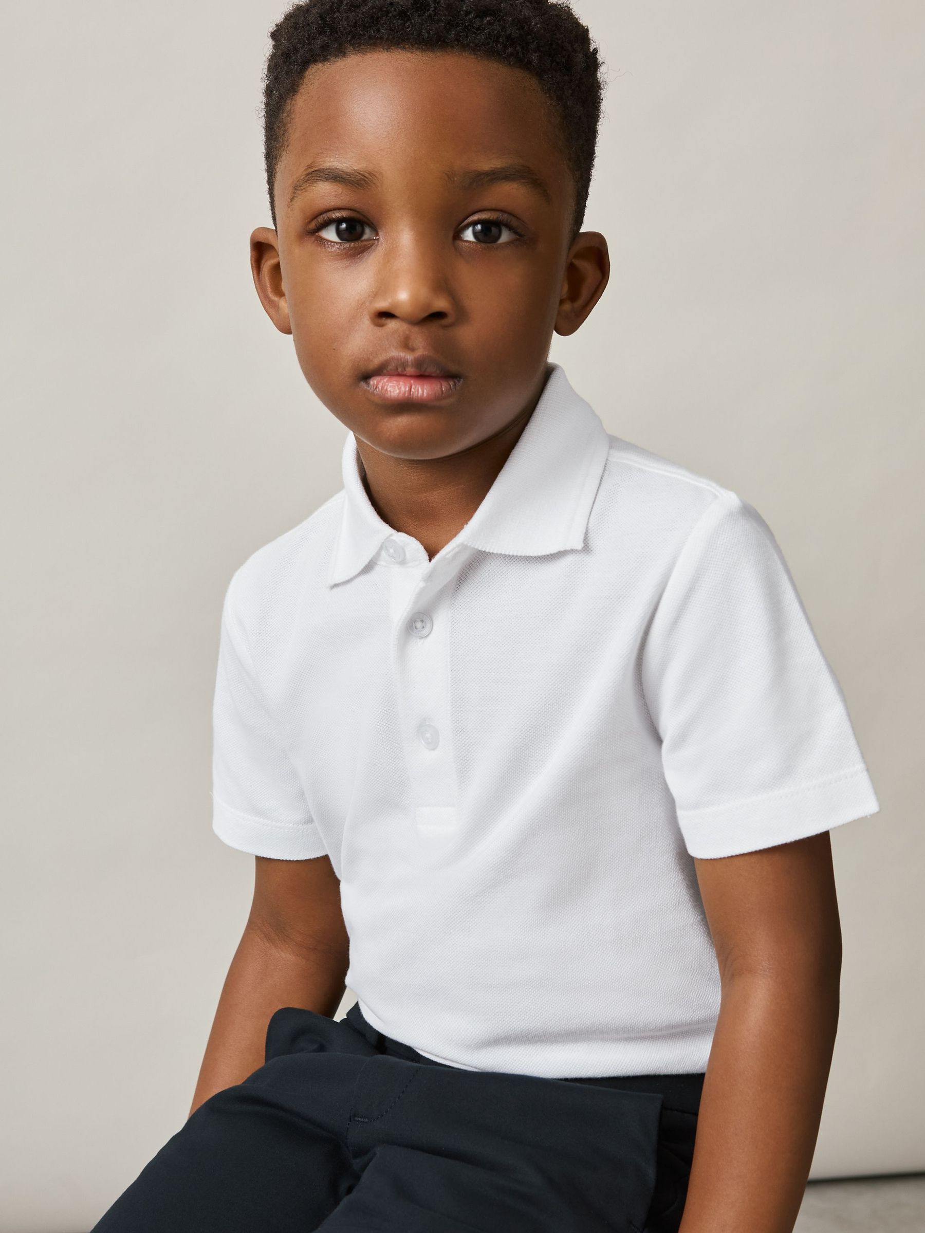 9-13 yrs 2 Pack Cotton Piqué Polo Shirts in White (AD5020) | €40