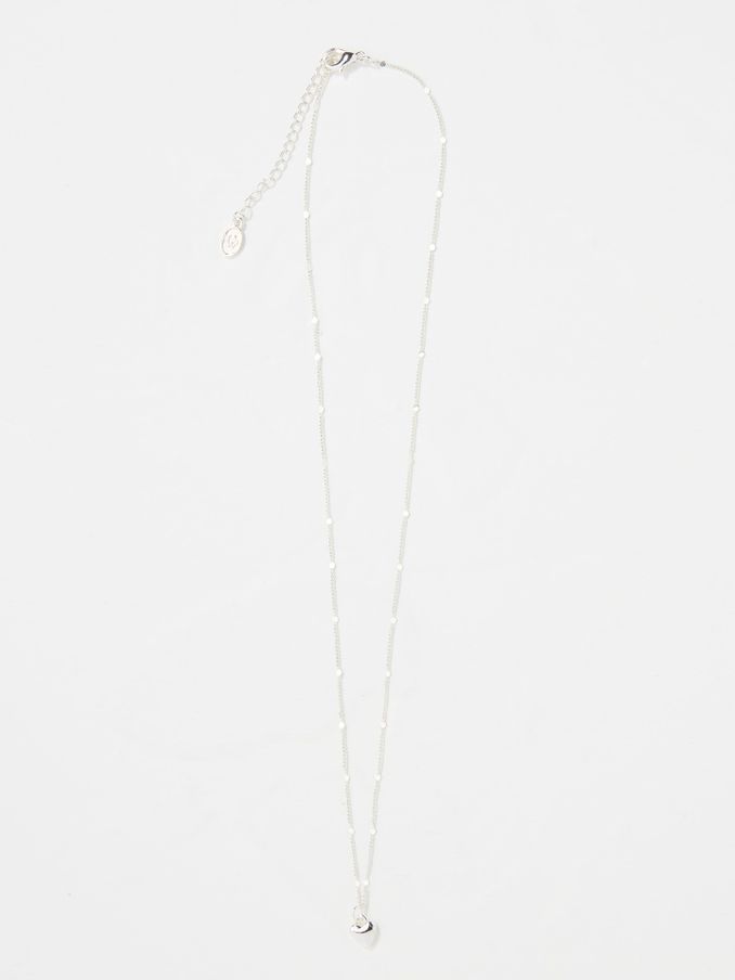 Silver Tone Heart Pendant Necklace (AD5264) | €21.50