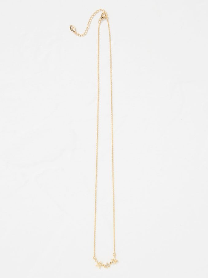 Gold Tone Trio Star Pendant Necklace (AD5268) | €19