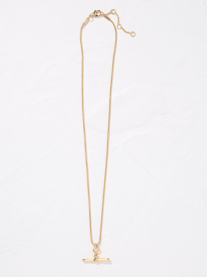 Gold Tone T Bar Necklace (AD5271) | €21.50