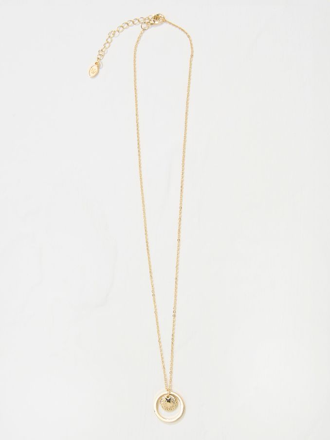 Gold Tone Circle Pendant Necklace (AD5279) | €19