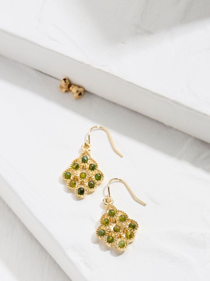 Gold Tone Stone Drop Earrings (AD5297) | €13.50