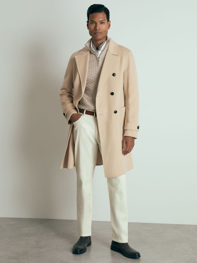 Atelier Wool-Cashmere Double-Breasted Coat in Camel (AD6365) | €507