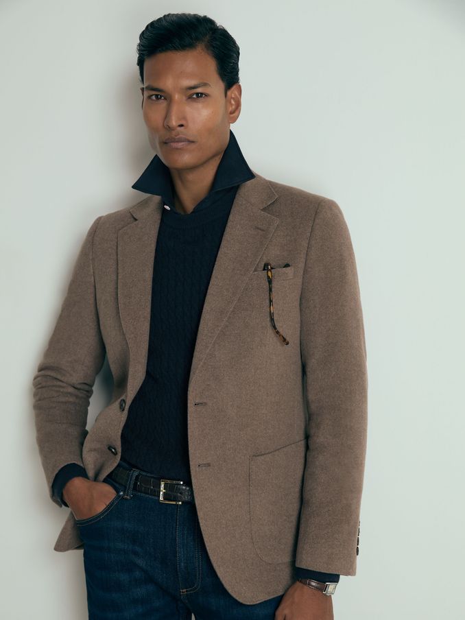 Atelier SIngle-Breasted Suit Jacket in Mocha Brown (AD6375) | CHF 502