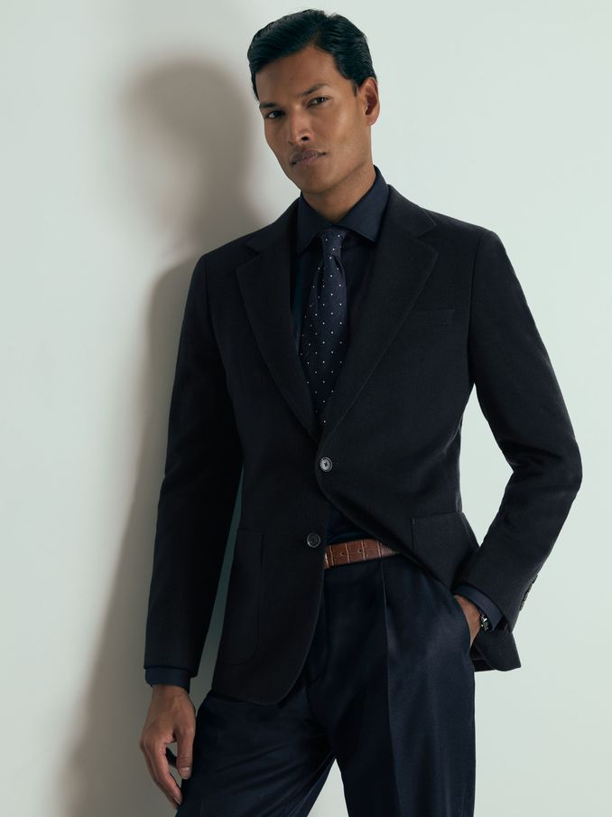 Atelier SIngle-Breasted Suit Jacket in Navy (AD6376) | US$577