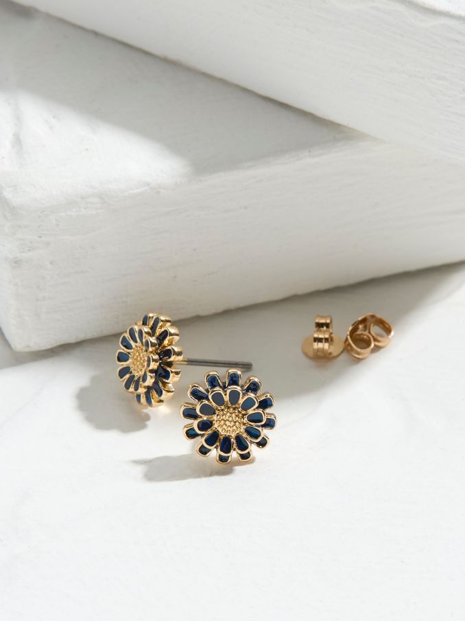 Navy Flower Stud Earrings (AD6866) | €13.50
