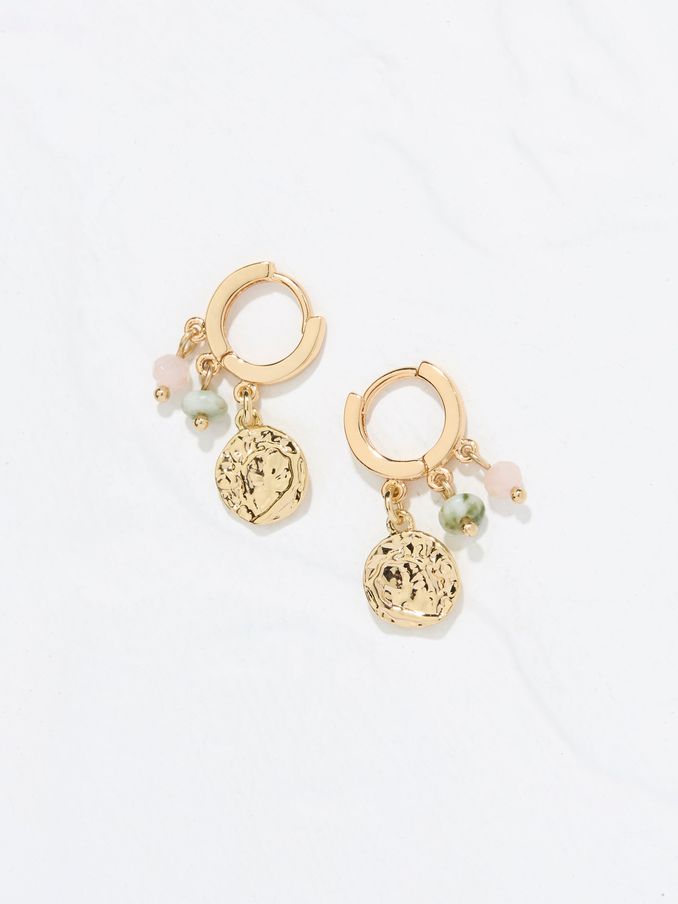 Gold Tone Charm Huggie Hoops Earrings (AD6902) | €13.50