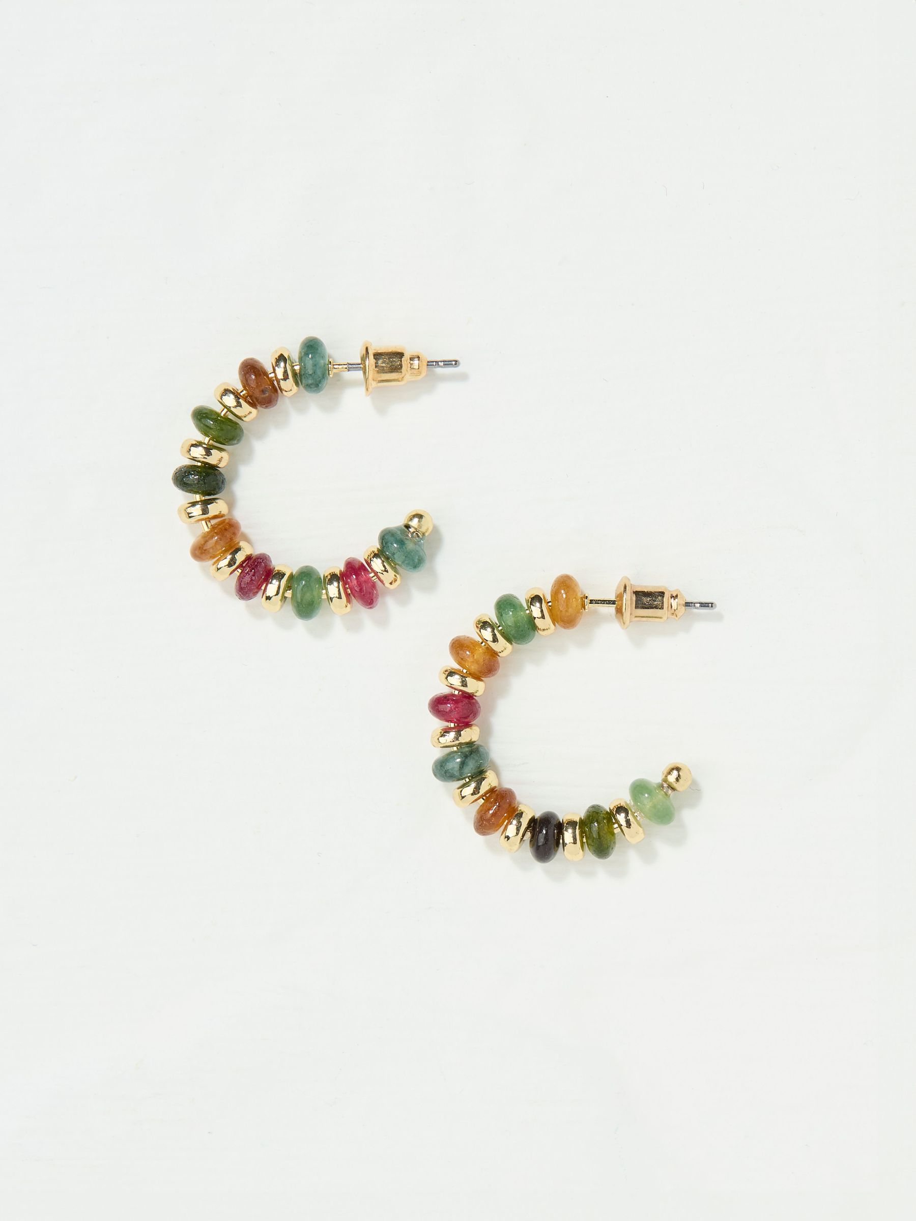 Multi Semi Precious Stone Hoop Earrings (AD6903) | €16.50