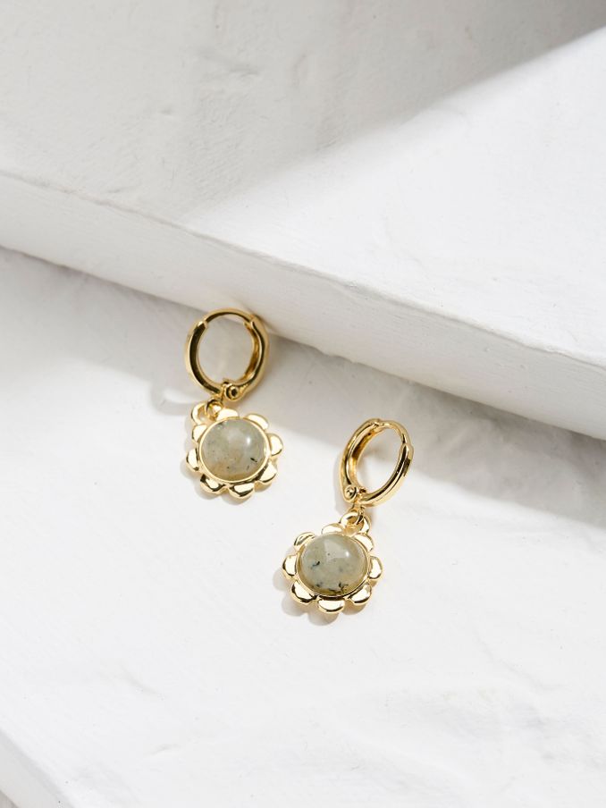 Gold Tone Stone Drop Earrings (AD7175) | €16.50