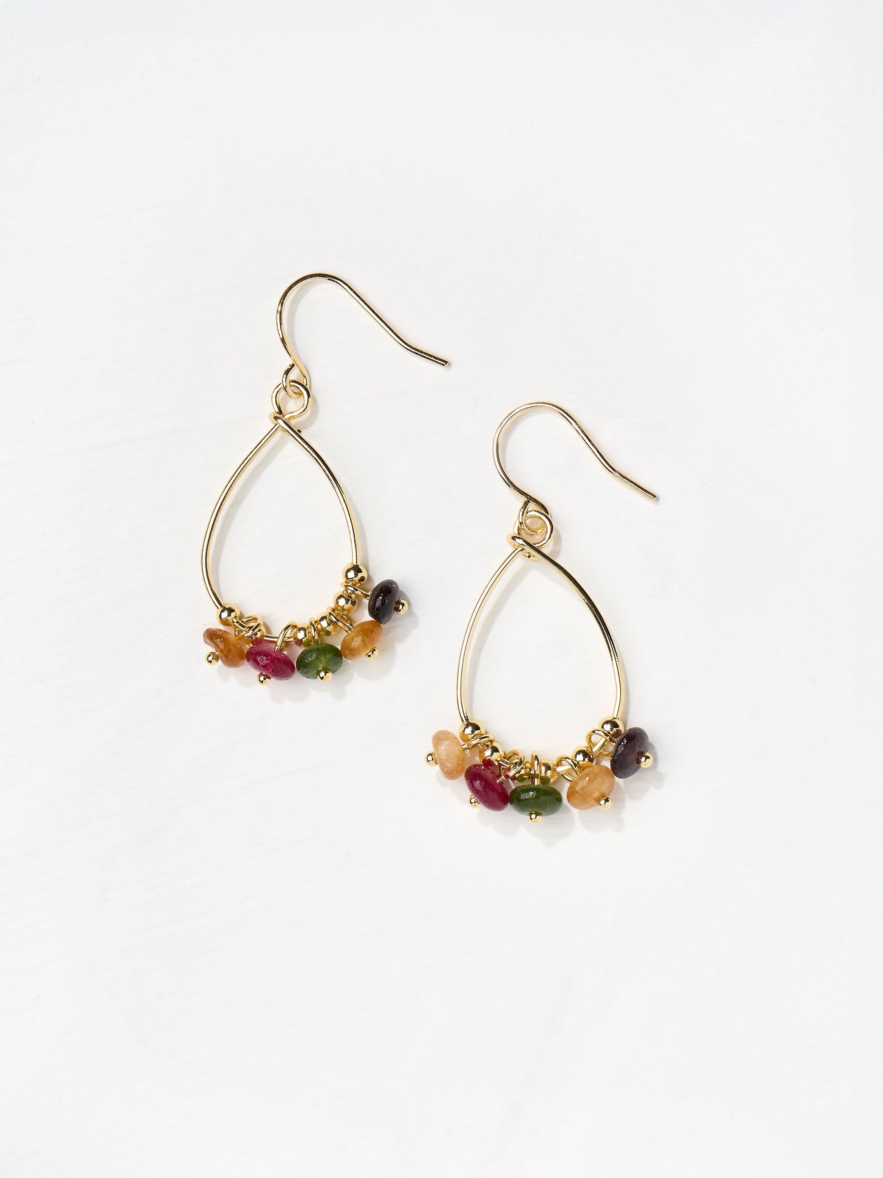 Multi Semi Precious Stone Drop Earrings (AD7179) | €16.50