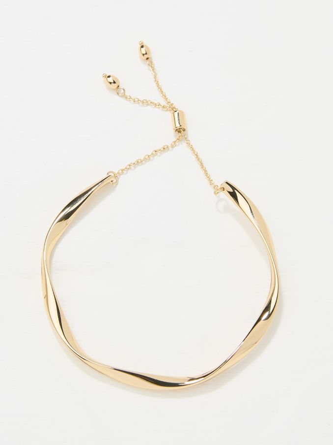 Gold Tone Adjustable Hammered Bangle (AD7339) | €19