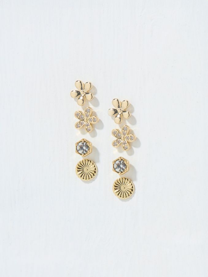 Gold Tone Flower Studs 2 Pack (AD7342) | €21.50