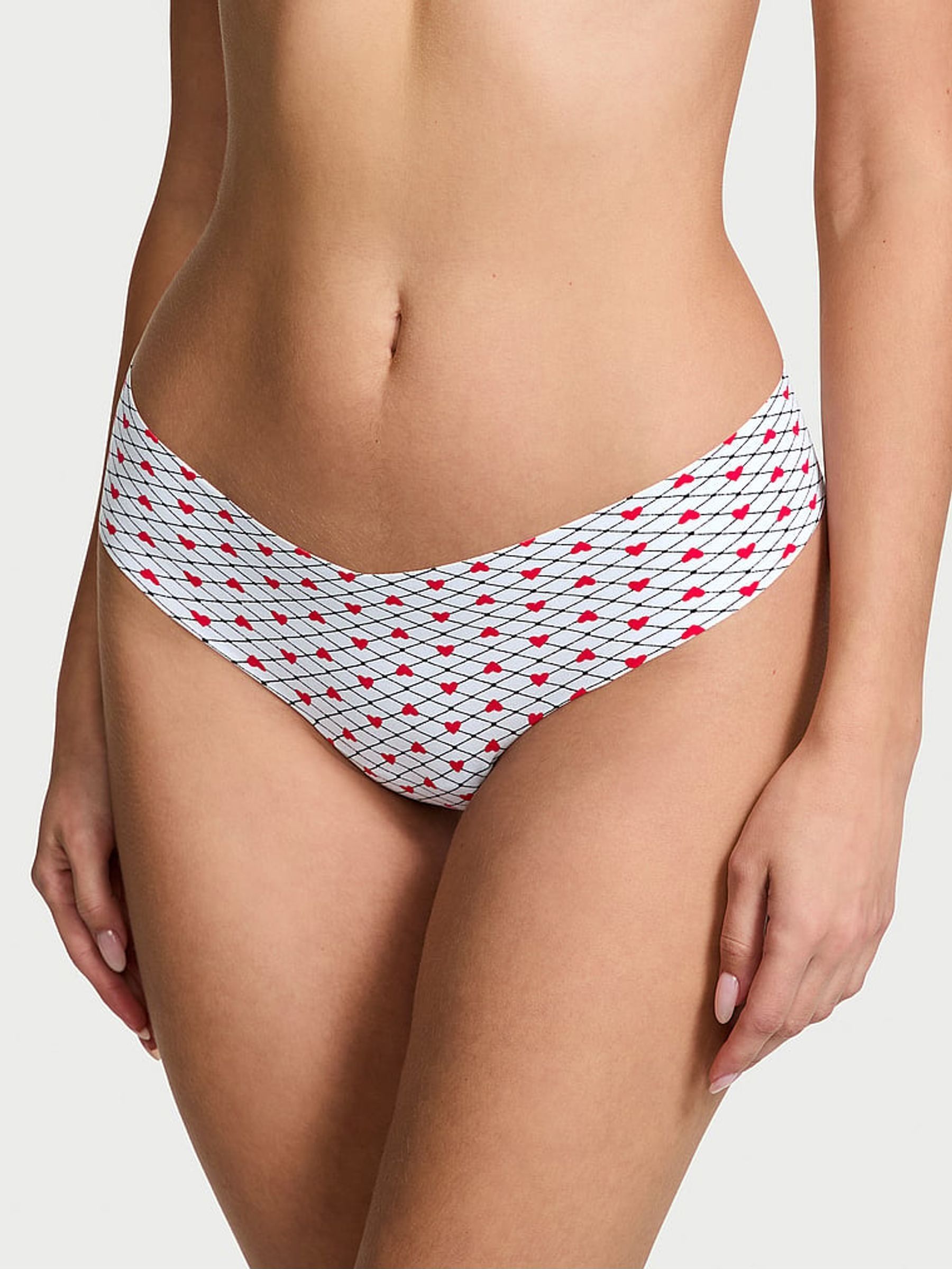 Light Blue Fishnet Heart Thong Knickers (AD8641) | €10.50