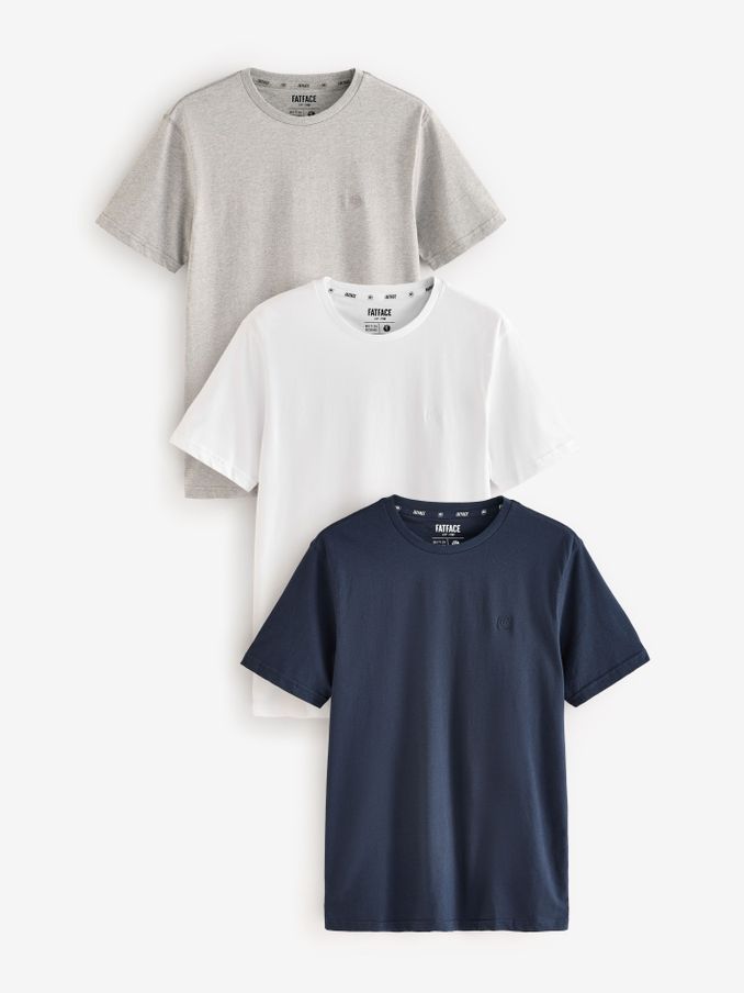Navy Short Sleeve 100% Cotton T-Shirts 3 Pack (AD9352) | $42