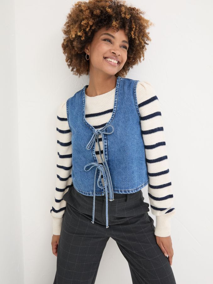 Blue Alba Denim Waistcoat (AF7424) | €31