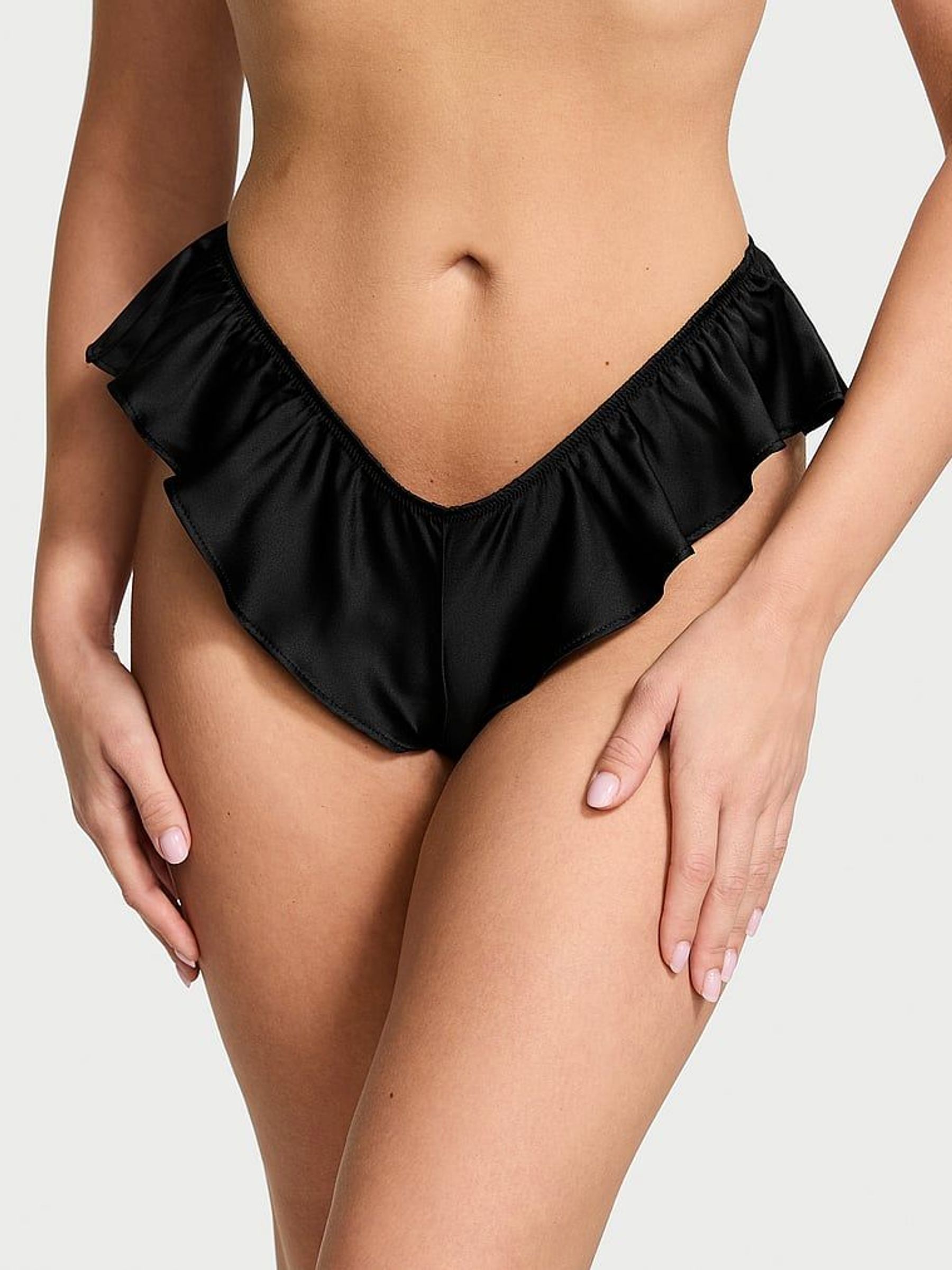 Black Satin Flutter Cheeky Knickers (AG8789) | €20.50