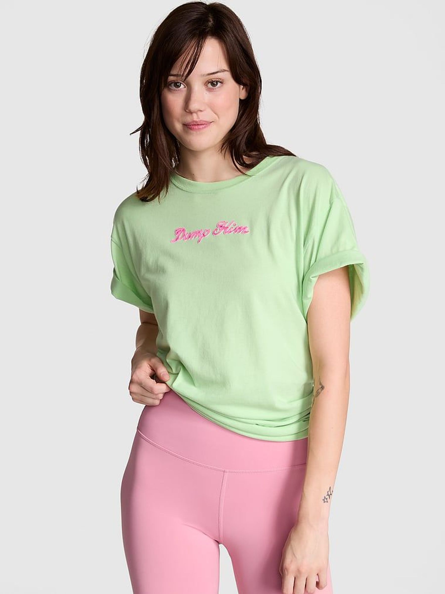 Pale Petal Green Short Sleeve Oversized T-Shirt (AG8806) | €29