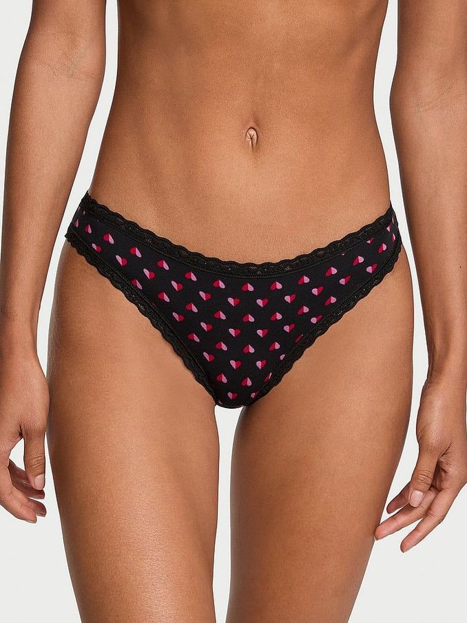 Black Two Tone Heart Bikini Knickers (AG8808) | €10.50