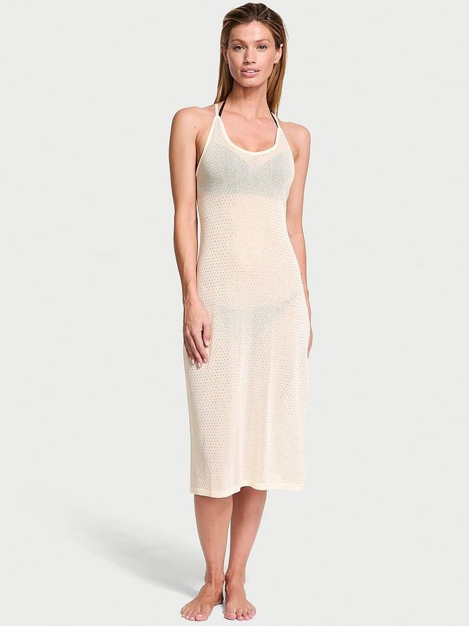 Candlelight White Diamante Knit Cover Up Midi Dress (AG8890) | €167