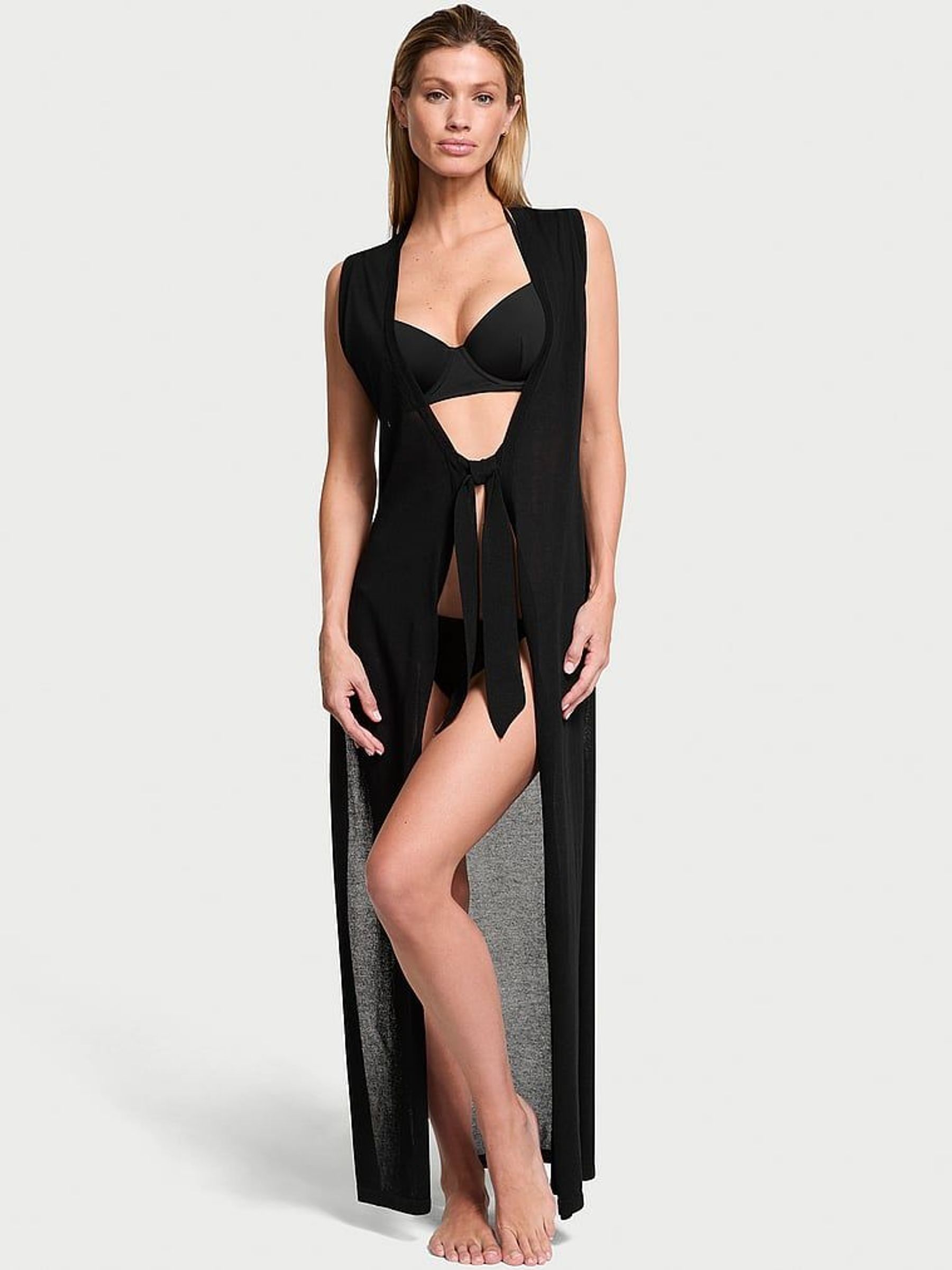 Black Bow Tie Maxi Cover Up (AG8896) | €79