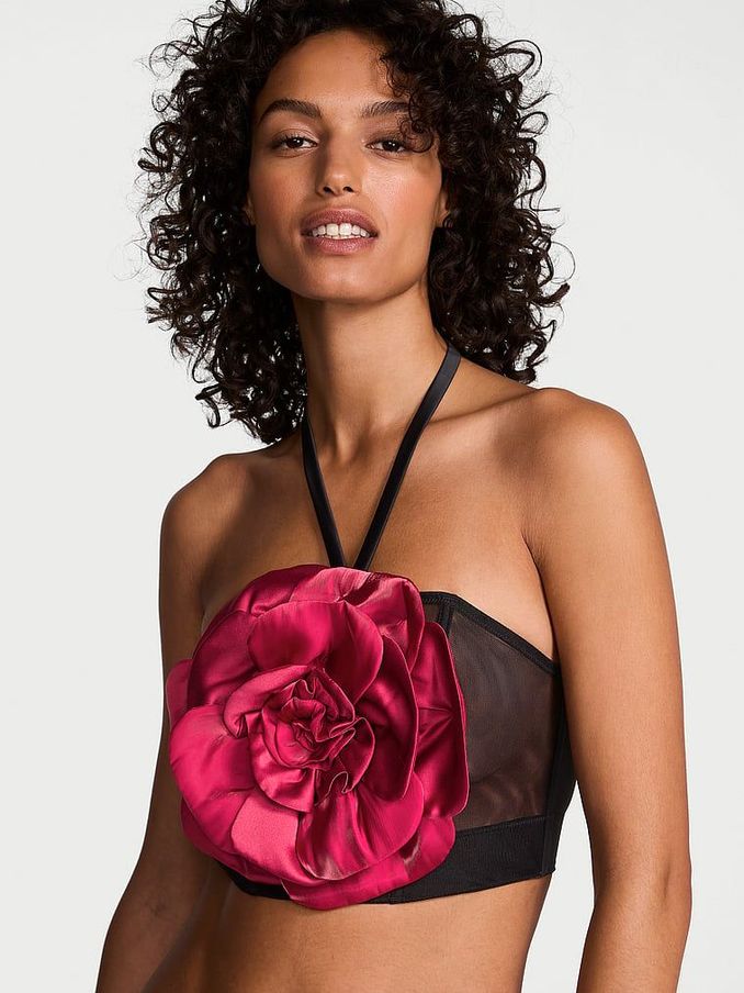 Black Rosette Corset Bra Top (AG8906) | €149