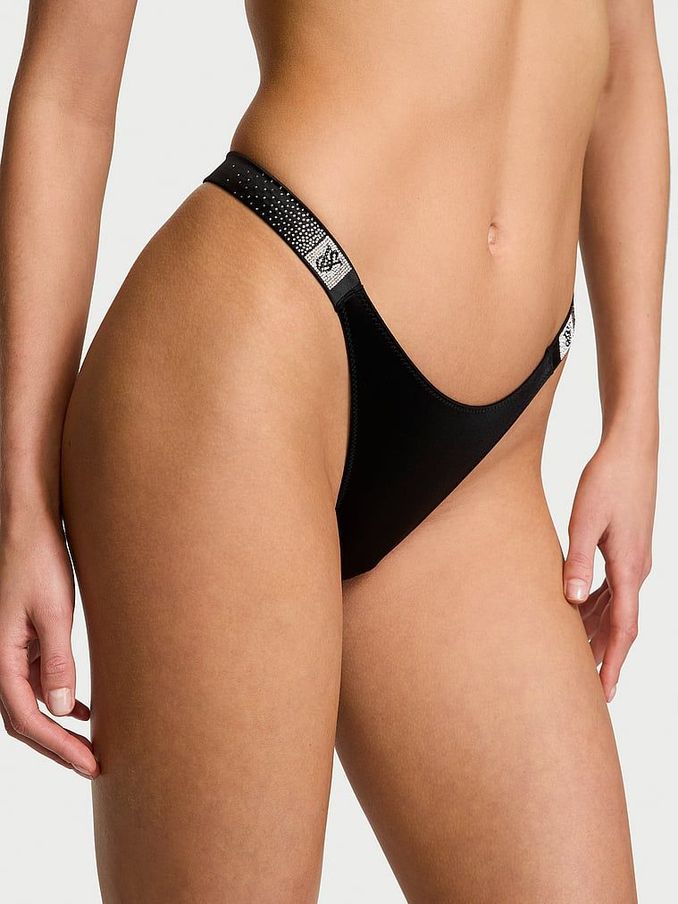 Black Brazilian Scattered Shine Strap Knickers (AG8936) | €22.50