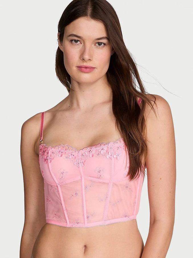 Pink Hope Pretty Petals Embroidered Corset Bra Top (AG8942) | €68