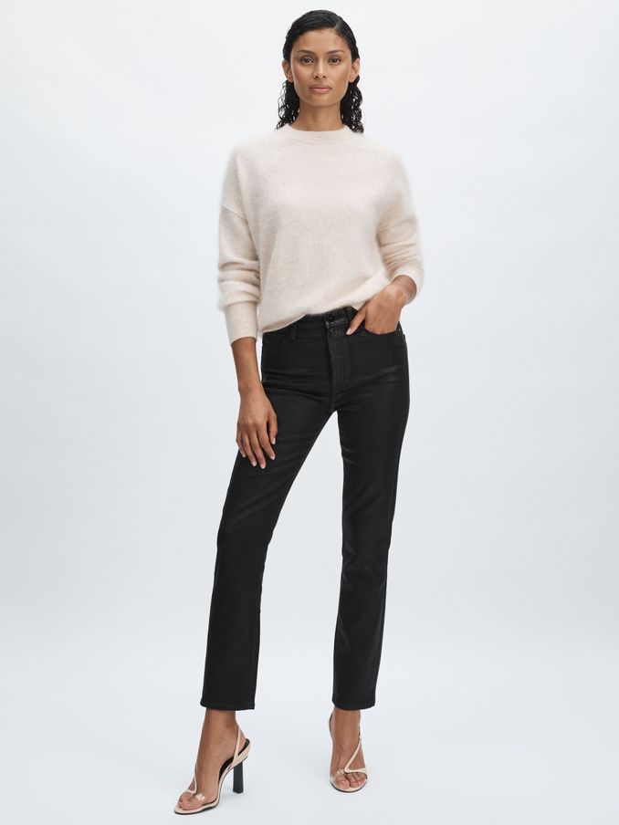 Paige Coated Straight-Leg Jeans in Black (AH4441) | US$317
