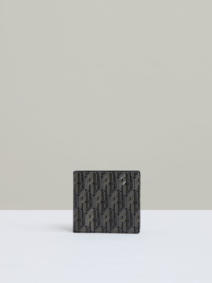 Coated Canvas Monogram Wallet in Black (AH6334) | €85