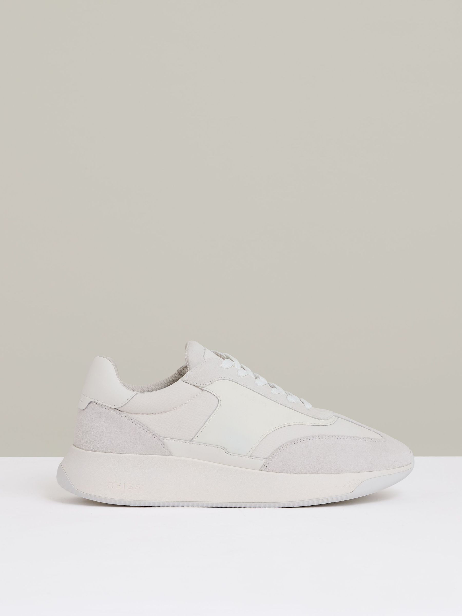 Leather Suede Running Trainers in White (AH6344) | €195