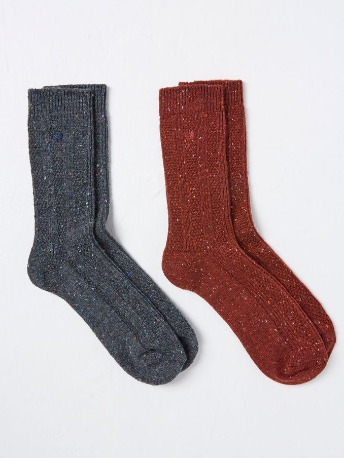Orange Nep Boot Socks 2 Pack (AJ0239) | $10