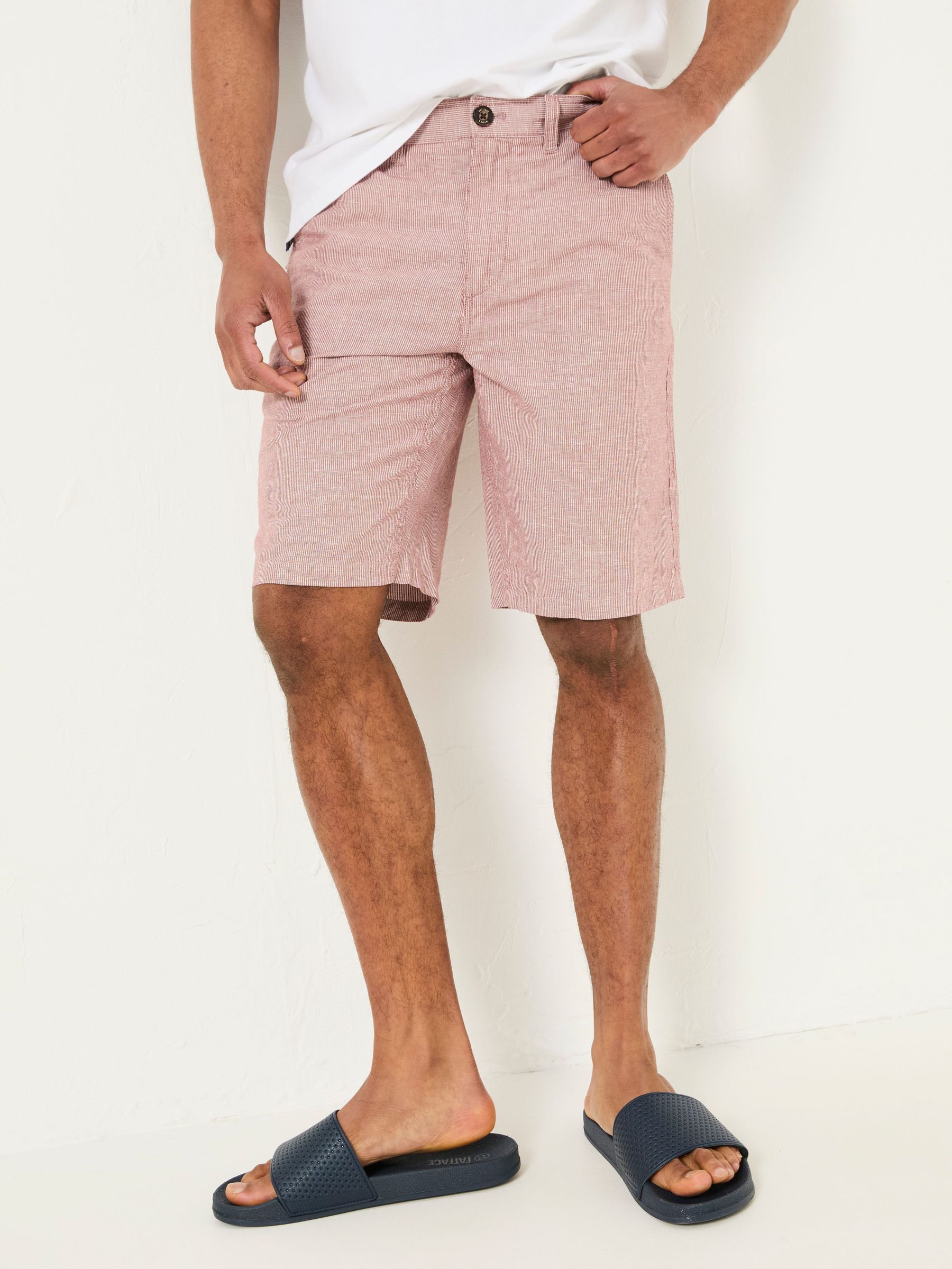 Mawes Pink Cotton Linen Chino Shorts (AJ1389) | €60.50
