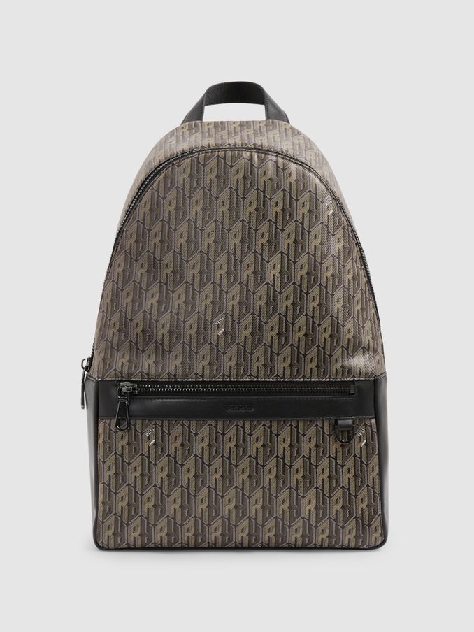 Monogram-Print Coated-Canvas Backpack in Grey Multi (AJ8066) | €285