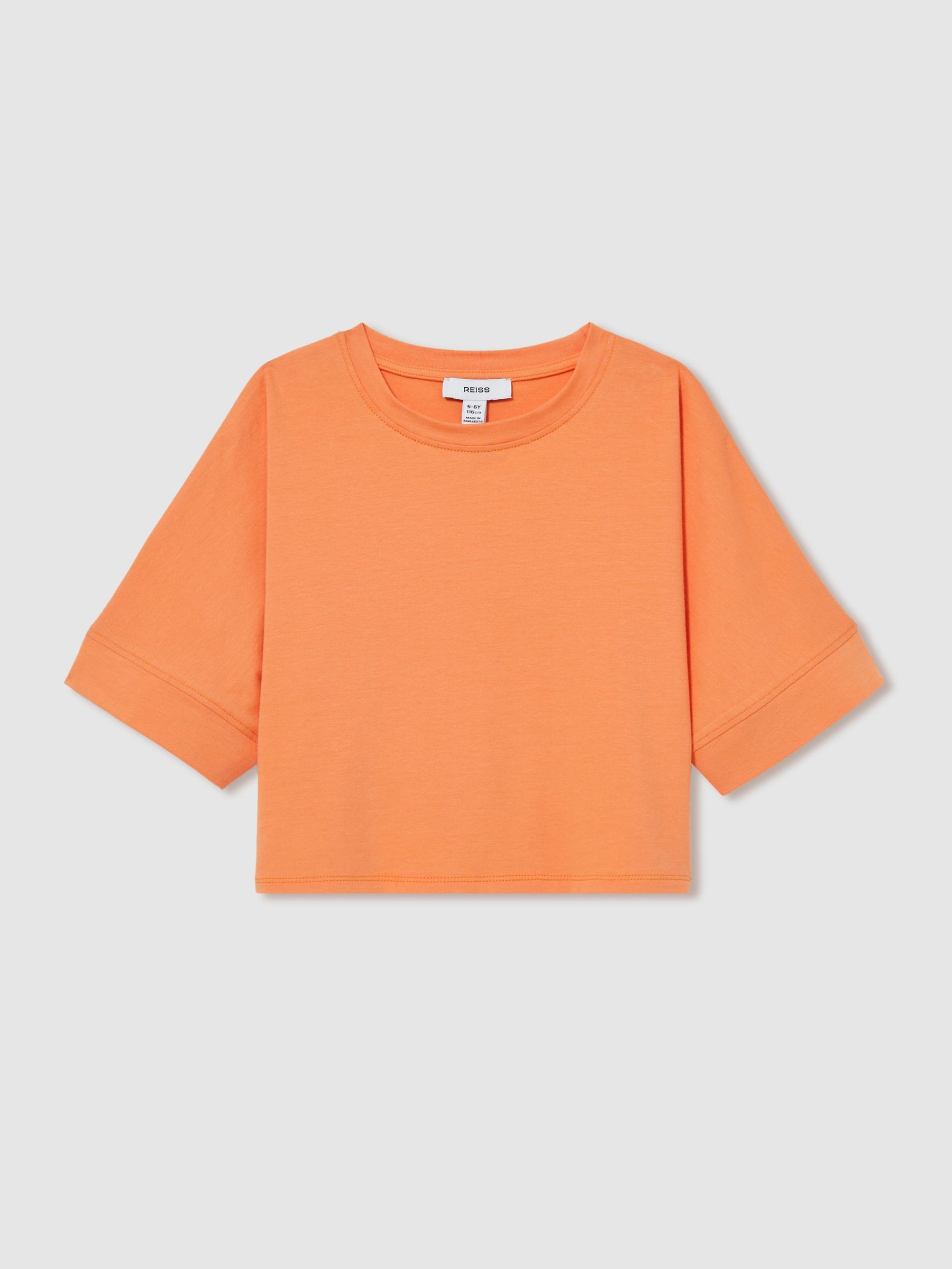 T-shirt oversize à manches courtes en coton 13-14 ans, orange (AK0899) | 20 €