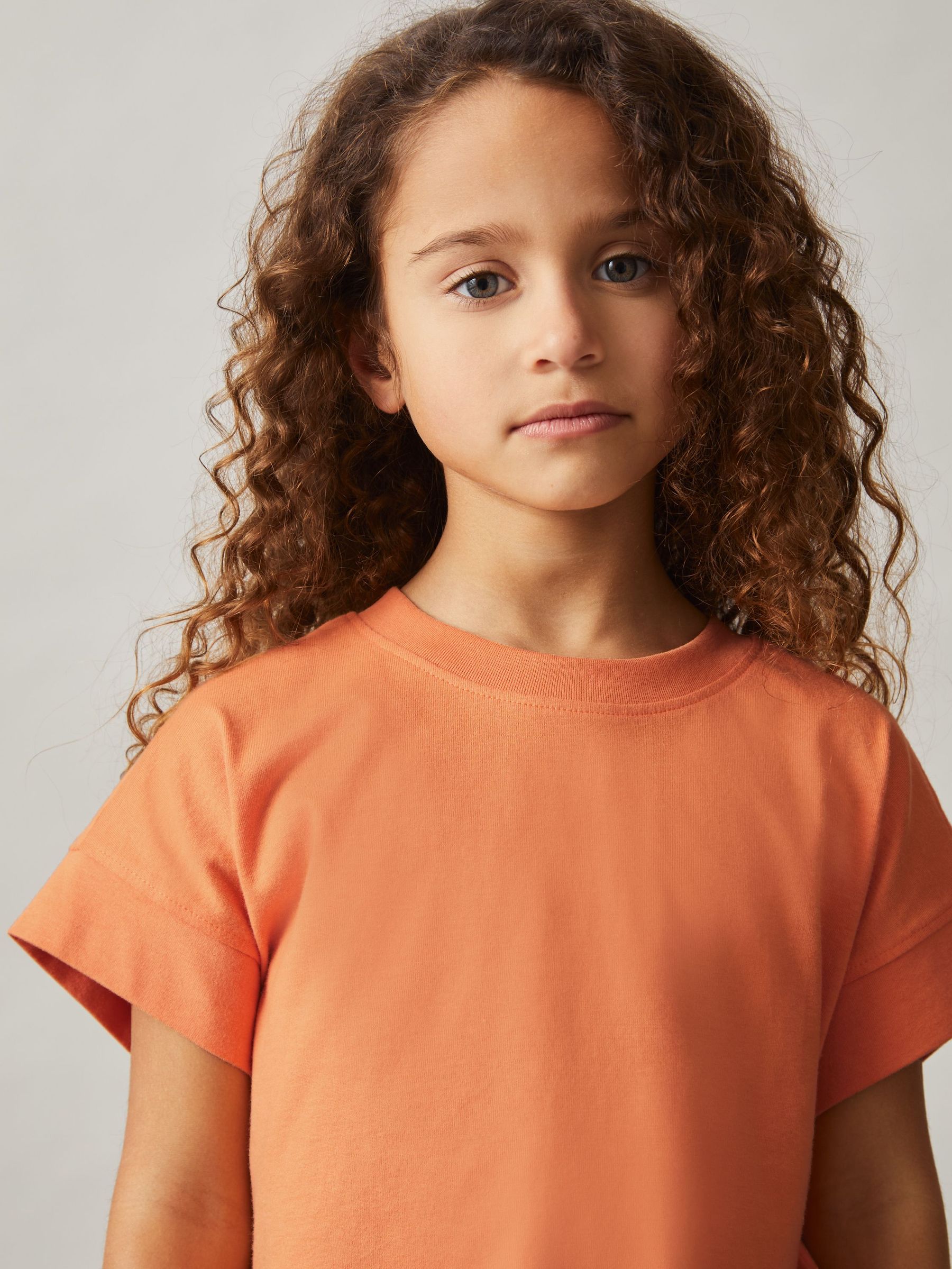 9-13 yrs Cotton Oversized Short-Sleeve T-Shirt in Orange (AK0900) | €15