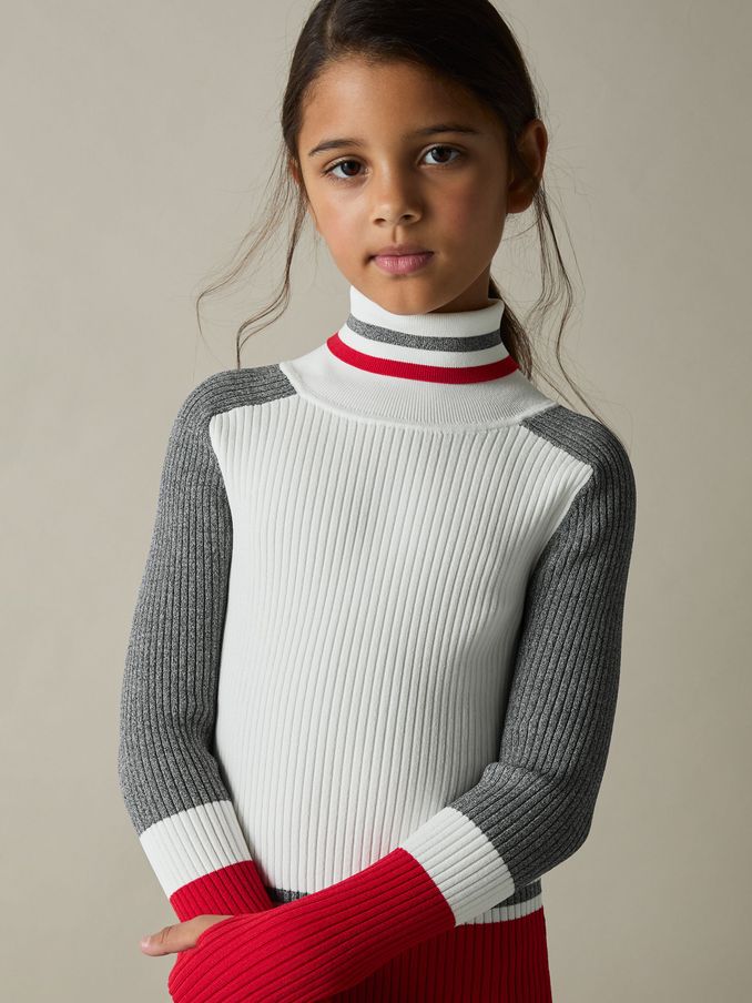 4-9 yrs Ribbed Roll-Neck Jumper in Ivory (AK0905) | US$32